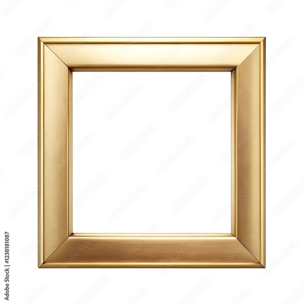 thin Square gold frame with a minimalist design, ideal for modern decor and displaying art or photos. Isolated on white background thin Square gold frame with a minimalist design, ideal for modern decor and displaying art or photos. Isolated on white background