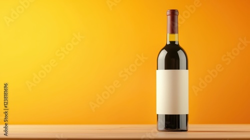 Elegant wine bottle on rustic wooden table, a celebration of fine wine and exquisite taste photo