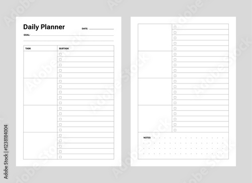Daily planner page empty template 