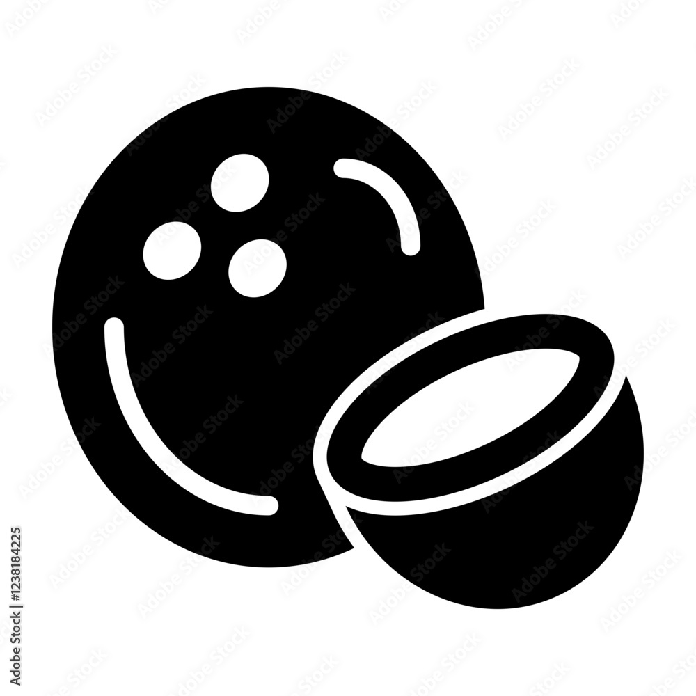 Coconut Glyph Icon Design Coconut Glyph Icon Design