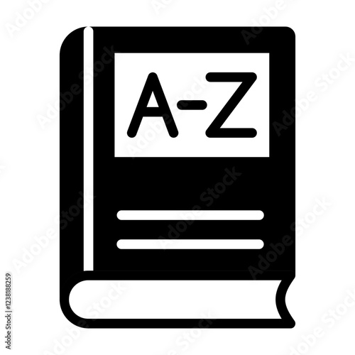 Dictionary Glyph Icon Design