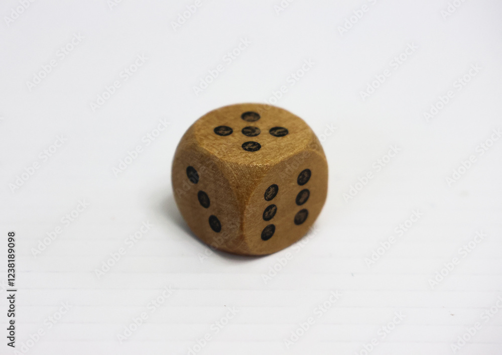 Wooden dice with rounded edges isolated on white background Wooden dice with rounded edges isolated on white background