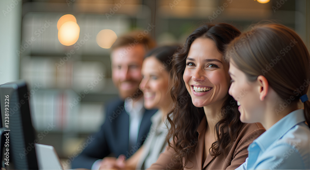portrait of cheerful business people in the office portrait of cheerful business people in the office
