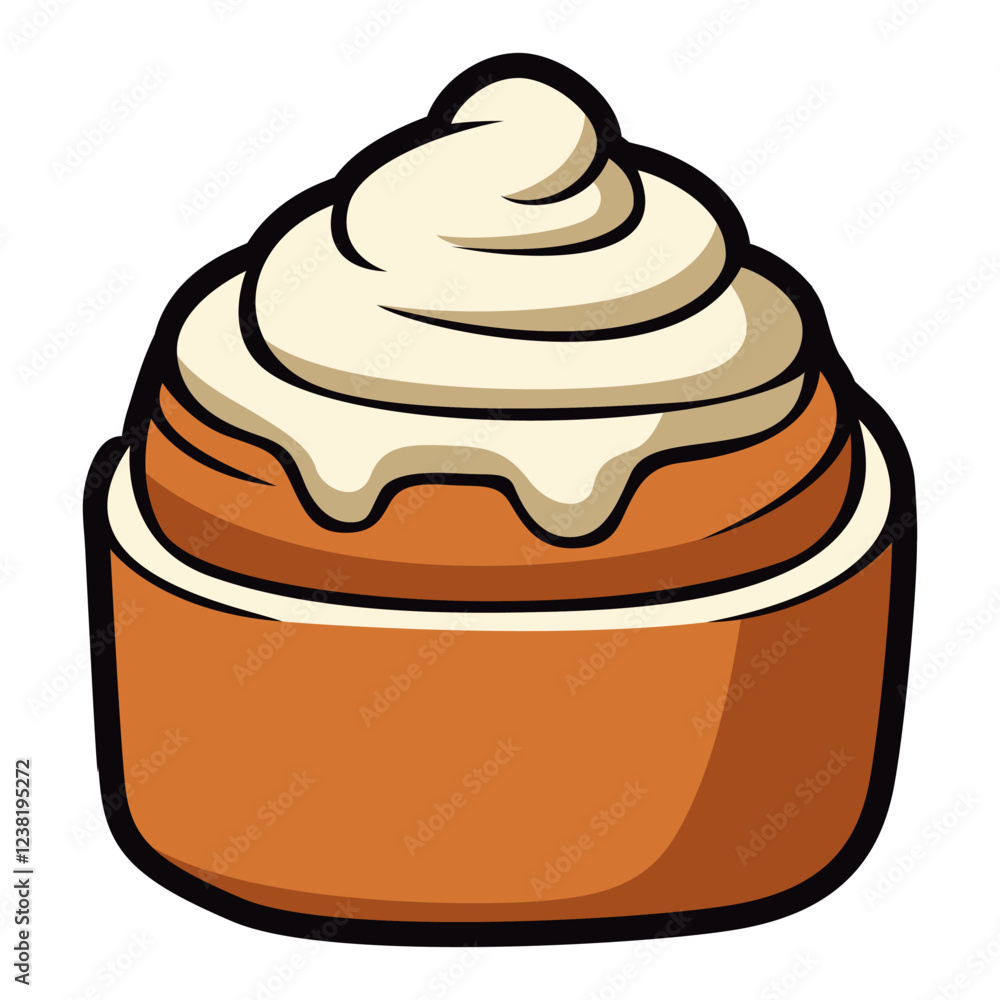 cinnamon roll cake sweet snack food meal flat color vector illustration template design cinnamon roll cake sweet snack food meal flat color vector illustration template design