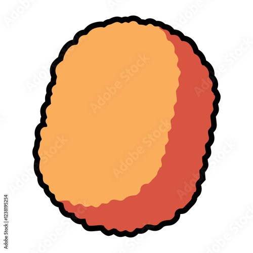 croquette snack food meal flat color vector illustration template design