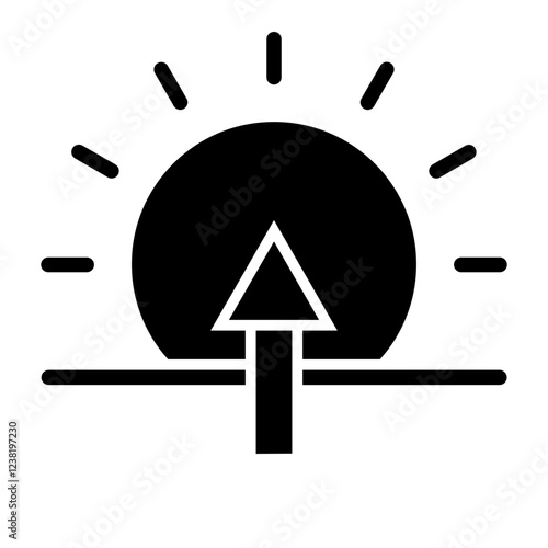 Sun Set Glyph Icon Design