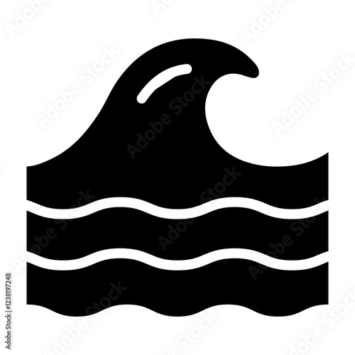 Tides Glyph Icon Design