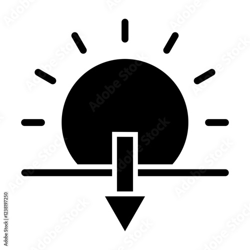 Sun Rise Glyph Icon Design