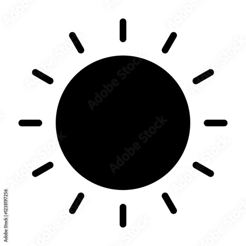 Sun Glyph Icon Design