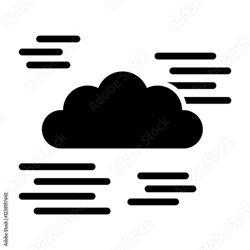 Fog Glyph Icon Design