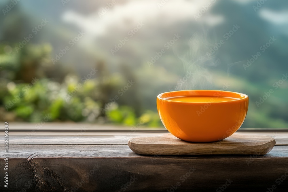 A bowl of creamy butternut squash soup, garnished with pumpkin seeds and a drizzle of olive oil, served with crusty whole-grain bread. Beautiful simple AI generated image A bowl of creamy butternut squash soup, garnished with pumpkin seeds and a drizzle of olive oil, served with crusty whole-grain bread. Beautiful simple AI generated image