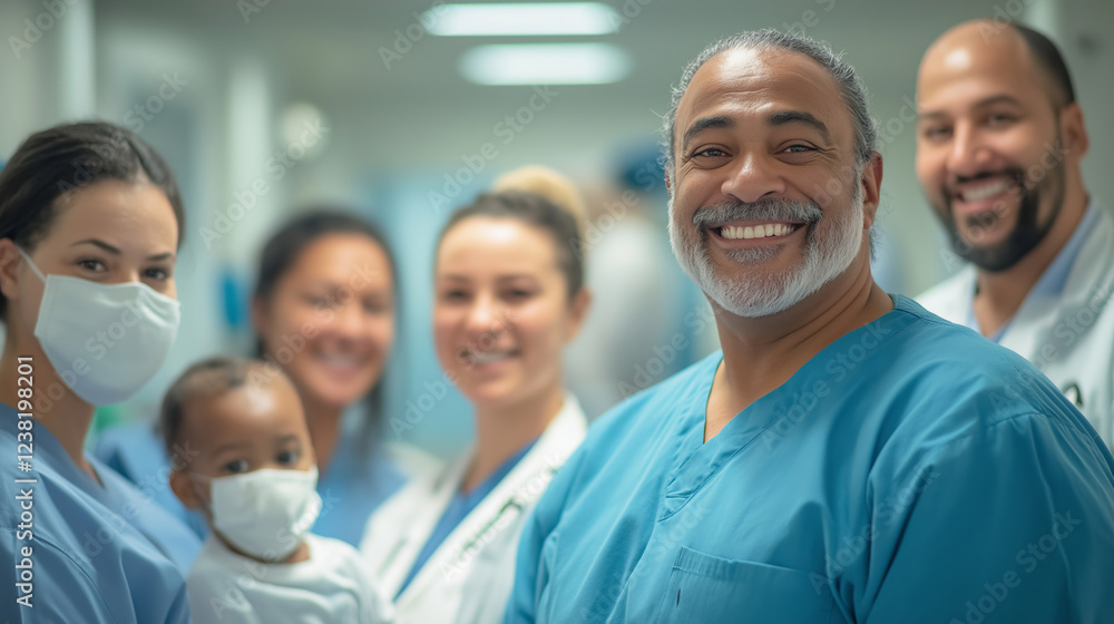 Fototapeta premium multidisciplinary team of doctors and nurses showing the hospital workteam