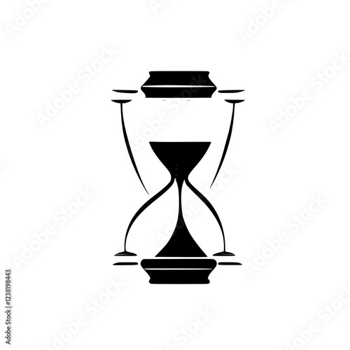 Elegant Black Hourglass: A Timeless Symbol of Time and Measurement.  Perfect for home or office decor, this minimalist design adds a touch of classic sophistication.