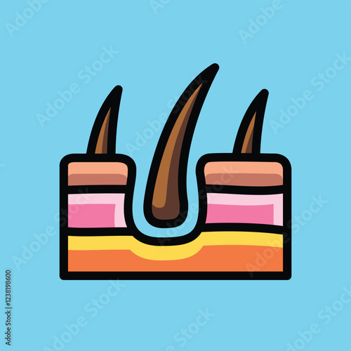 Epidermis, skin, dandruff human organ cartoon, doodle vector illustration, simple concept, Isolated premium vector