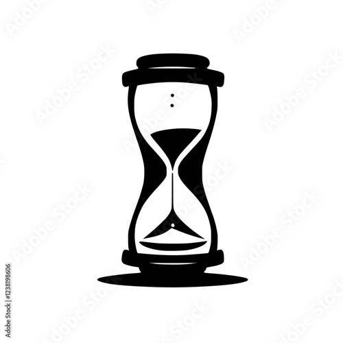 Time Passing: An Hourglass Minimalist Design.  A symbolic representation of the ephemeral nature of moments, captured in a striking monochrome aesthetic.