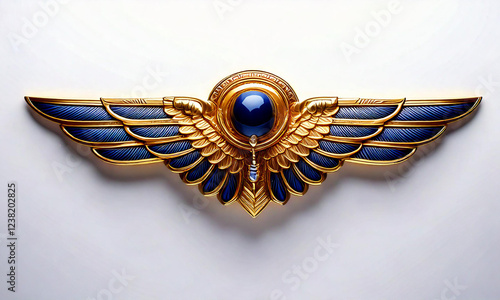 gold and lapis lazuli egypt wings isloates on white