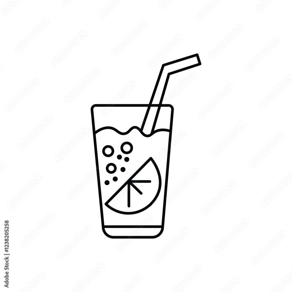 Glass of pure water with lemon vector icon. Graph symbol for fitness and weight loss web site and apps design Glass of pure water with lemon vector icon. Graph symbol for fitness and weight loss web site and apps design