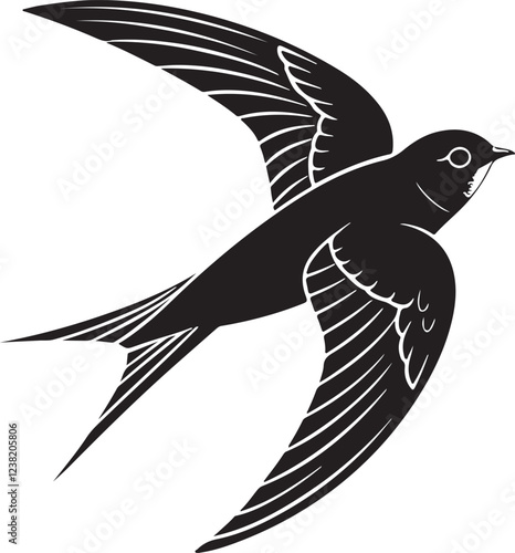 Isolated black swift icon Vector, black swift Silhouette,black swift icon set, black swift for logo,color black swift Vector illustration, Vector Graphic, EPS 10 , clip art work
