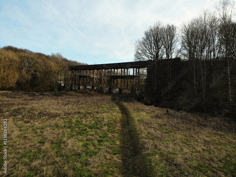 Fototapeta premium Deserted urban Viaduct bridge 