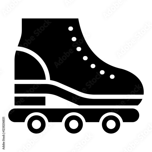 Roller Skate Glyph Icon Design