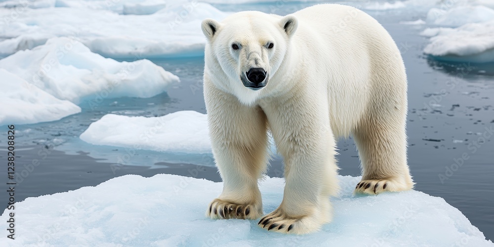 Polar Bear on Iceberg in Arctic Environment Polar Bear on Iceberg in Arctic Environment