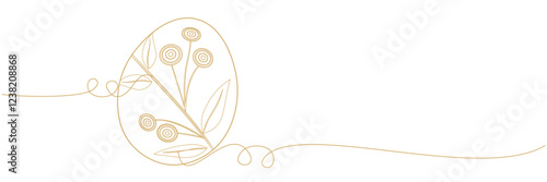 line art egg illustration background with a easter day