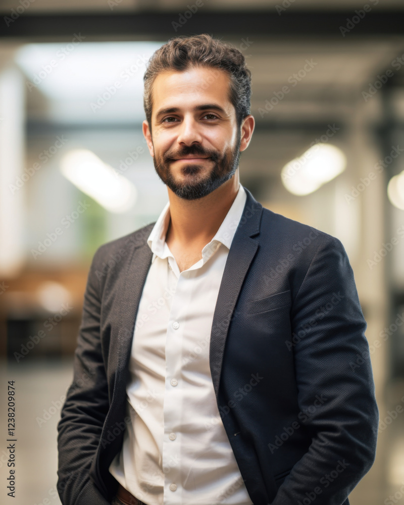 Confident Businessman Portrait, Modern Office - Authenticity Confident Businessman Portrait, Modern Office - Authenticity