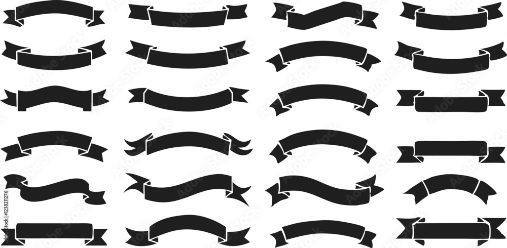 Ribbon banner set. Simple ribbons. Vector Ribbon banner set. Simple ribbons. Vector