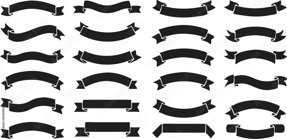 Ribbon banner set. Simple ribbons. Vector Ribbon banner set. Simple ribbons. Vector