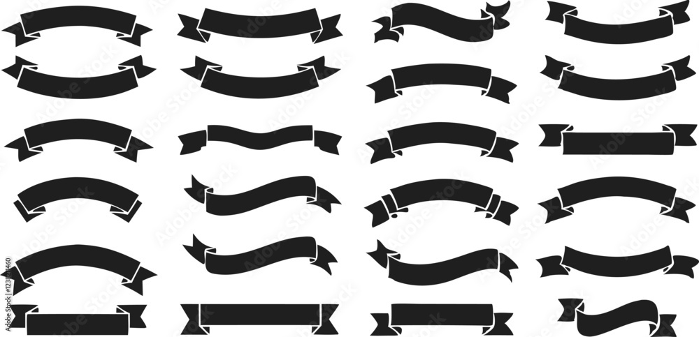 Ribbon banner set. Simple ribbons. Vector Ribbon banner set. Simple ribbons. Vector