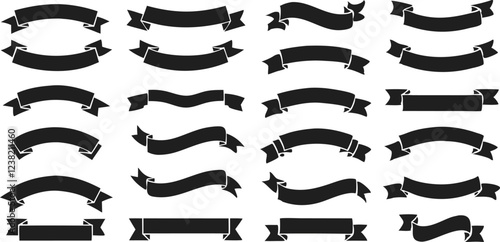 Ribbon banner set. Simple ribbons. Vector