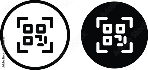 scan qr code icon scanning code sign. Simple digital scanning qr code label, vector illustration

