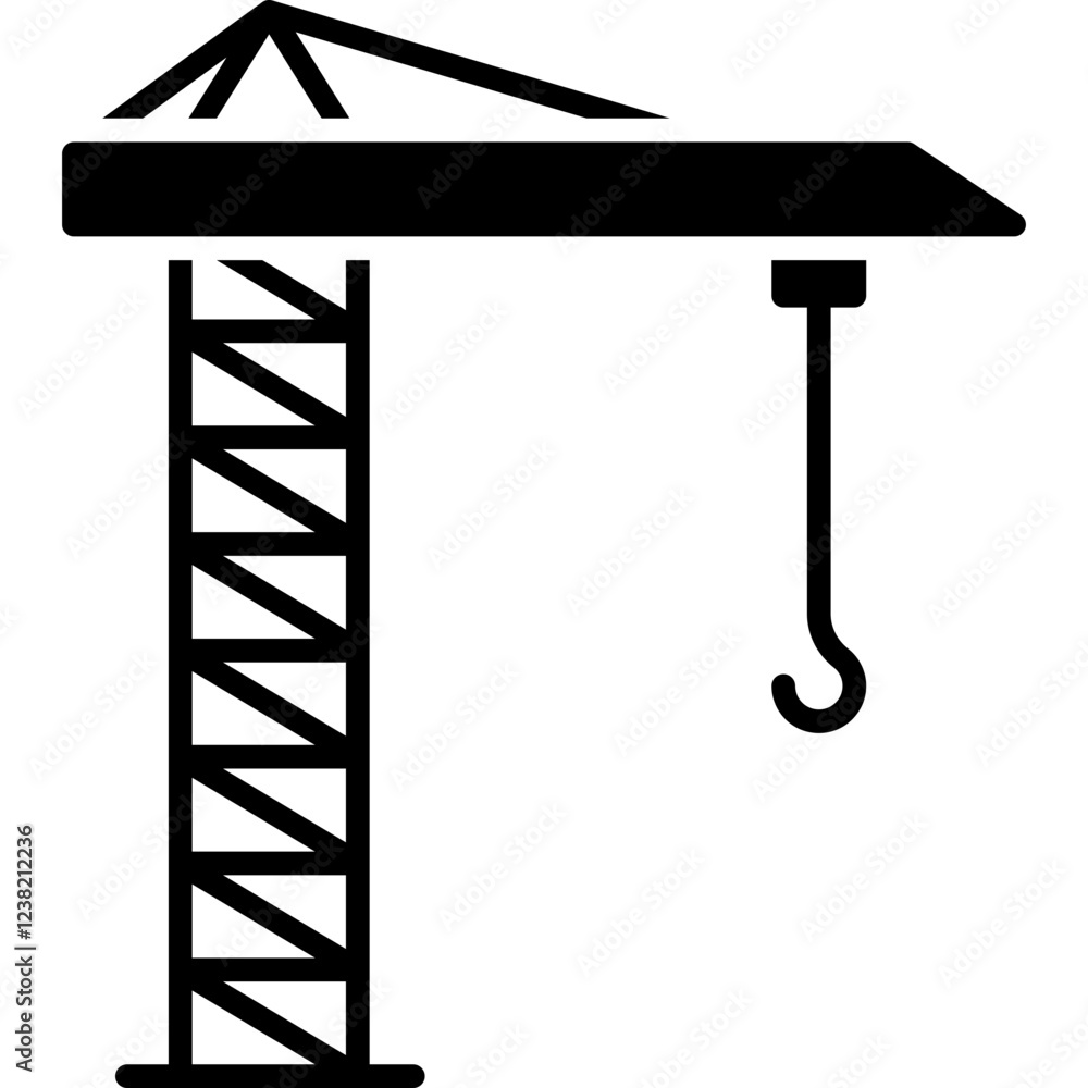 Crane Tower icon single vector illustration Crane Tower icon single vector illustration