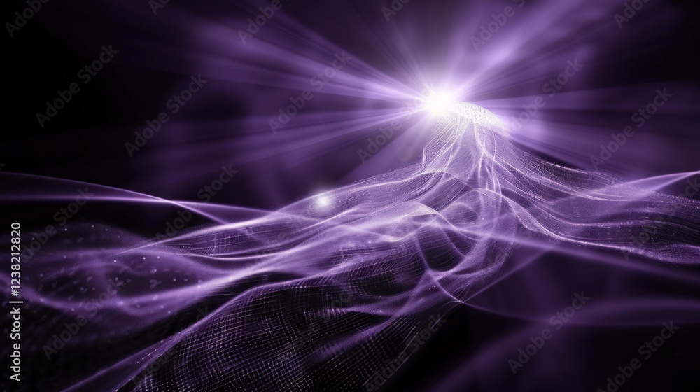 Abstract Purple Light Wavescape: A Digital Dreamscape of Serene Energy Abstract Purple Light Wavescape: A Digital Dreamscape of Serene Energy