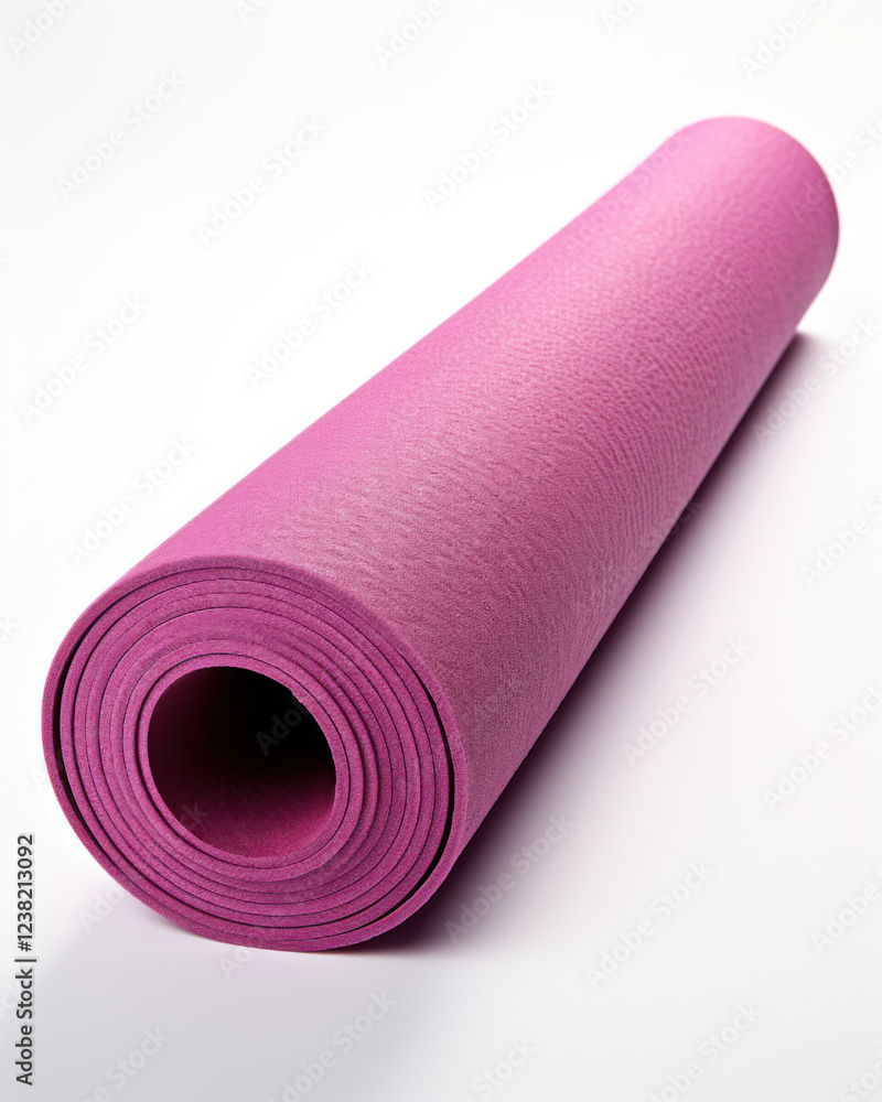 Rolled Pink Yoga Mat, Fitness Exercise - Mindfulness & Wellness Rolled Pink Yoga Mat, Fitness Exercise - Mindfulness & Wellness