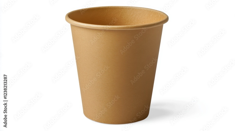 Minimalist Blank Kraft Coffee Cup. paper cup, Takeaway paper coffee cup isolated on white background Minimalist Blank Kraft Coffee Cup. paper cup, Takeaway paper coffee cup isolated on white background