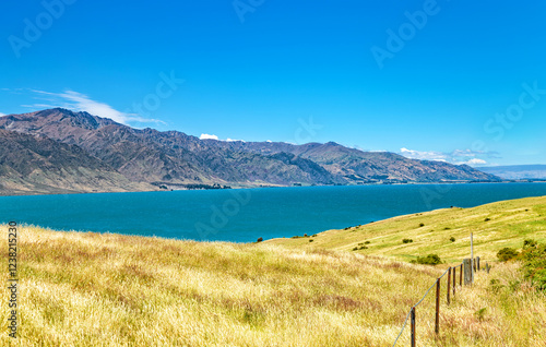 Lake Hawea and the mountains, Otago, South Island, New Zealand, Oceania. photo