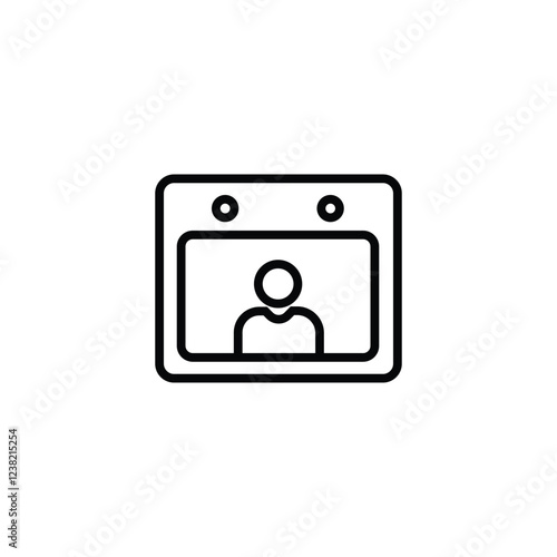 date of birth line icon. Element of human resources signs with name for mobile concept and web apps. Thin line date of birth line icon can be used for web