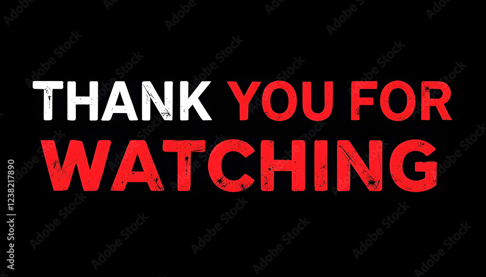 Design a dark-themed banner with bold text saying ‘Thank You for Watching,’ featuring a red play Design a dark-themed banner with bold text saying ‘Thank You for Watching,’ featuring a red play