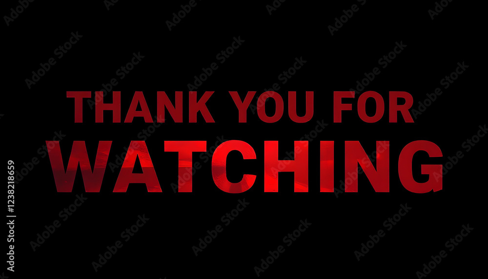 Design a dark-themed banner with bold text saying ‘Thank You for Watching,’ featuring a red play. Design a dark-themed banner with bold text saying ‘Thank You for Watching,’ featuring a red play.