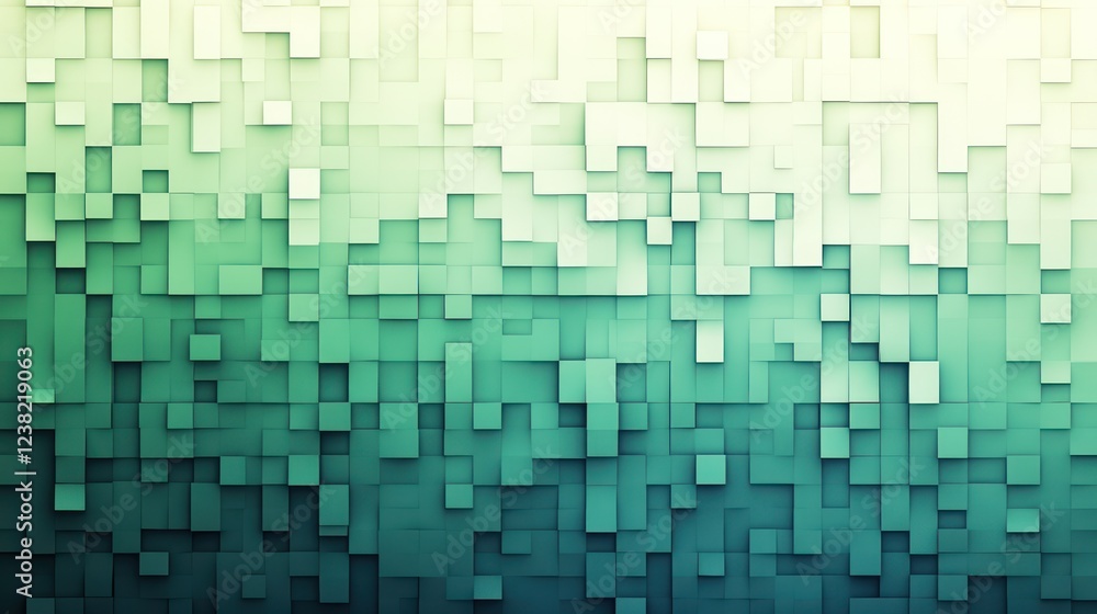 Fototapeta premium Abstract green cube texture background
