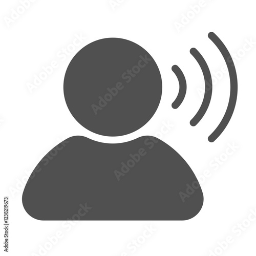 voice command icon. voice recognition technology logo. Black and white vector illustration