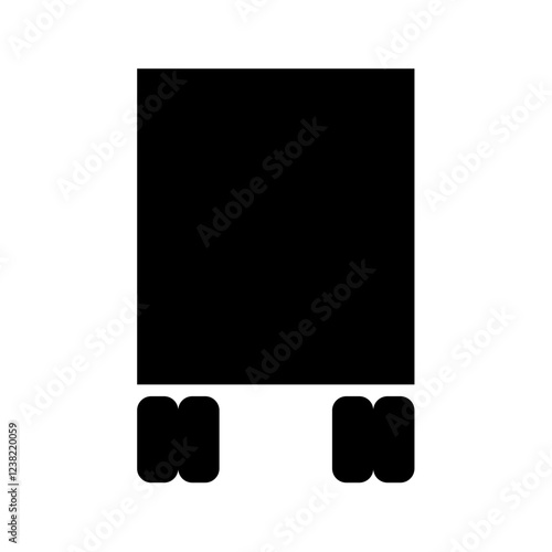Truck back black icon isolated. Vector