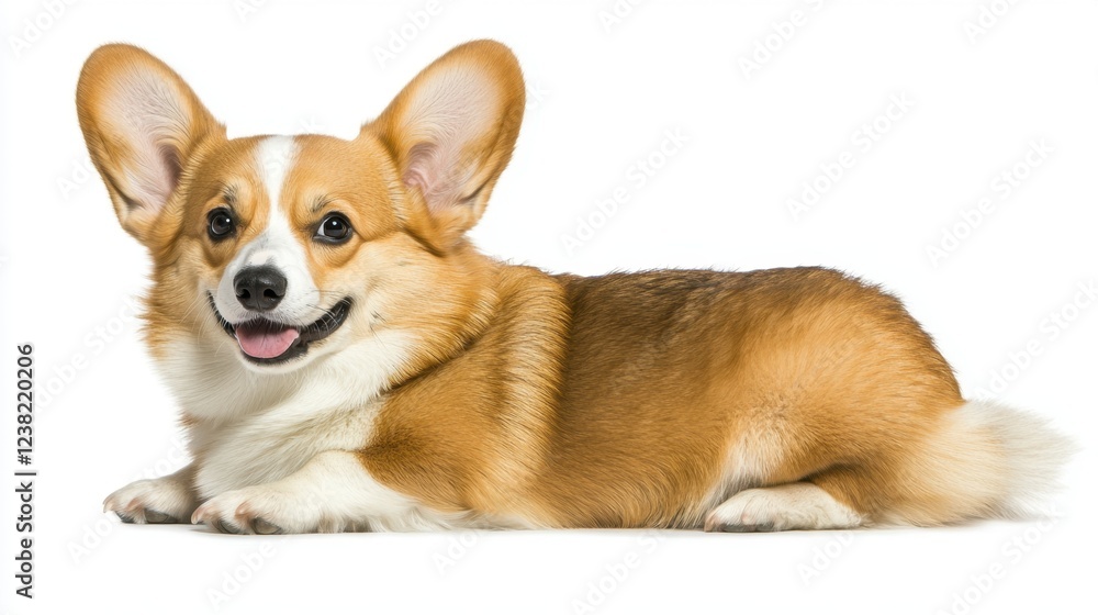 welsh corgi breed dog sitting on a white background welsh corgi breed dog sitting on a white background