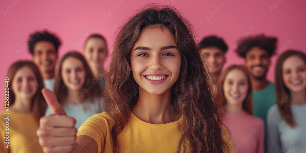 Group of happy young people celebrating together studio setting portrait photography colorful background joyful atmosphere community spirit Group of happy young people celebrating together studio setting portrait photography colorful background joyful atmosphere community spirit