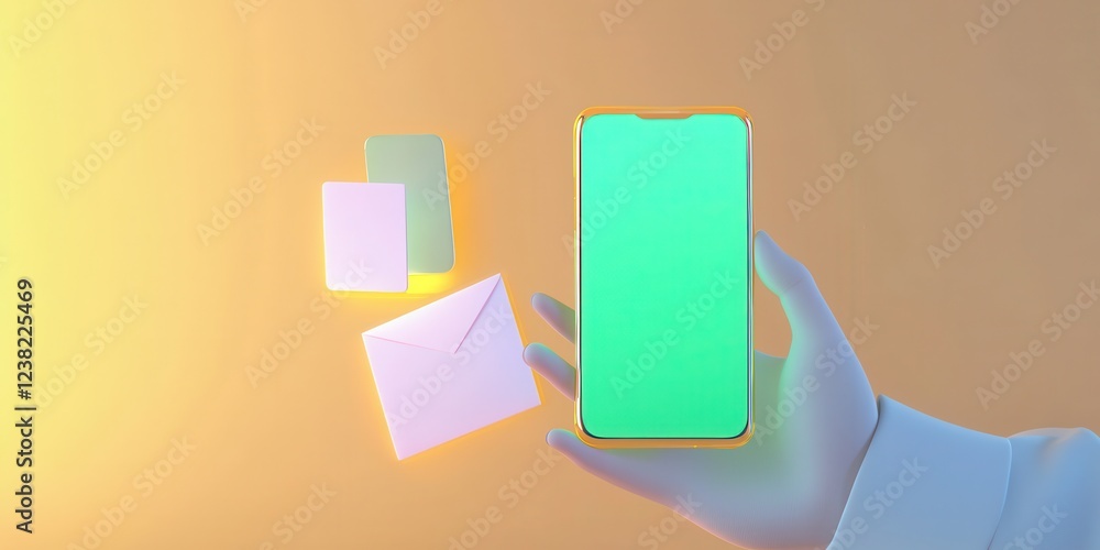 Fototapeta premium Hand Holding Smartphone with Empty Screen Display