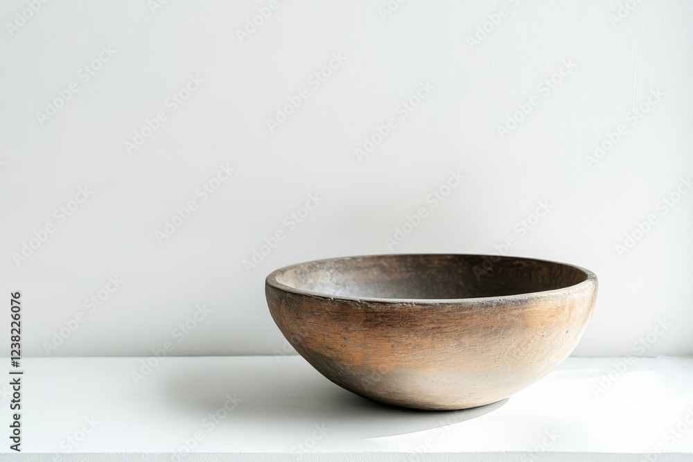 Elegant ceramic bowl on minimalist white backdrop highlighting simplicity and style for home décor enthusiasts and culinary content creators Elegant ceramic bowl on minimalist white backdrop highlighting simplicity and style for home décor enthusiasts and culinary content creators