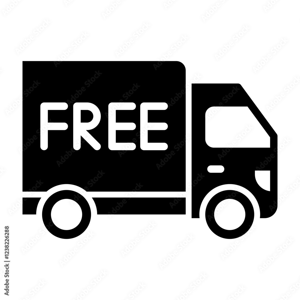 Free Delivery Glyph Icon Design Free Delivery Glyph Icon Design