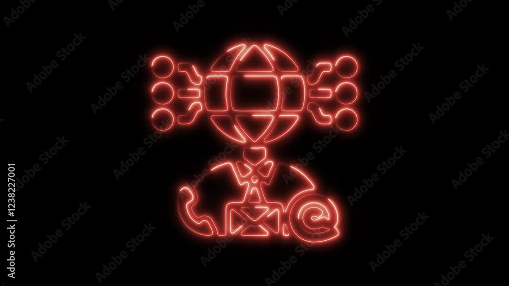 Glowing Neon Technical Support Icon, Symbol of IT Assistance and Helpdesk Services, HD Video Motion Graphic Animation on Black Background Glowing Neon Technical Support Icon, Symbol of IT Assistance and Helpdesk Services, HD Video Motion Graphic Animation on Black Background