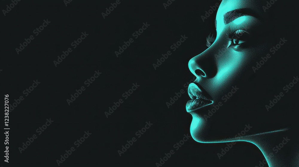 A captivating portrait of an elegant black woman with mesmerizing brown eyes, brilliantly lit in vibrant neon hues that pop against a deep, dark backdrop A captivating portrait of an elegant black woman with mesmerizing brown eyes, brilliantly lit in vibrant neon hues that pop against a deep, dark backdrop
